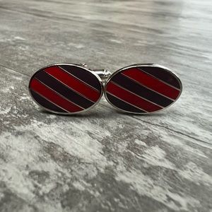 Banana Republic Red & Purple Stripe Enamel Cufflinks